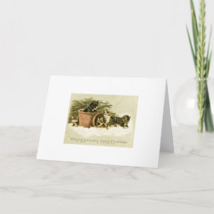 Carte de voeux Vintage Christmas Cats