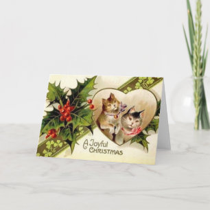 Carte de voeux Vintage Christmas Cats