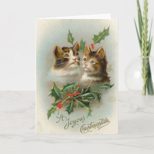 Carte de voeux Vintage Christmas Cats