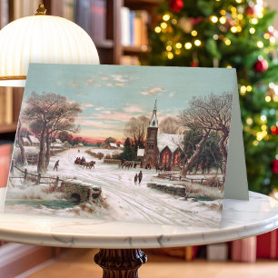 Carte de voeux Vintage Christmas Eve