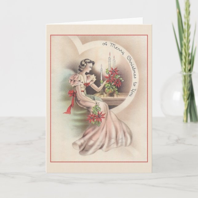 Carte de voeux Vintage Christmas Love (Devant)