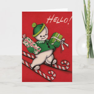 Carte de voeux Vintage Christmas Snowman