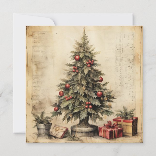 Carte de voeux Vintage Christmas Tree (Devant)