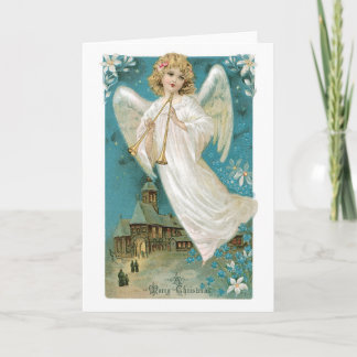 Carte de voeux vintage d'ange de Noël