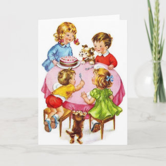Carte de voeux vintage d'anniversaire