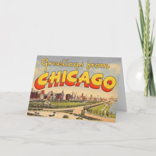 Carte de vœux vintage de Chicago (Devant)