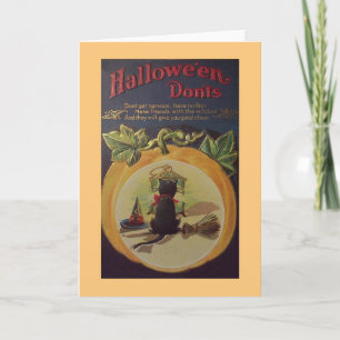 Carte de voeux vintage de conseil de Halloween