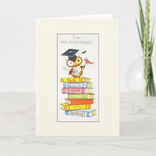 Carte de voeux vintage de fin d'études secondaires