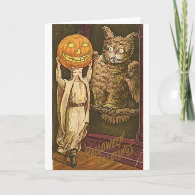 Carte de voeux vintage de Halloween (Devant)