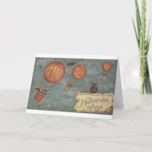 Carte de voeux vintage de Halloween de chats