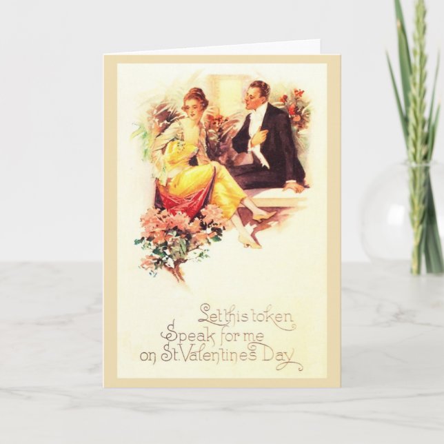 Carte de voeux vintage de la Saint-Valentin (Devant)