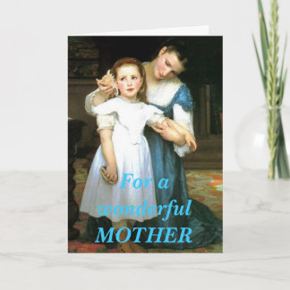Carte de voeux vintage de mère et de fille