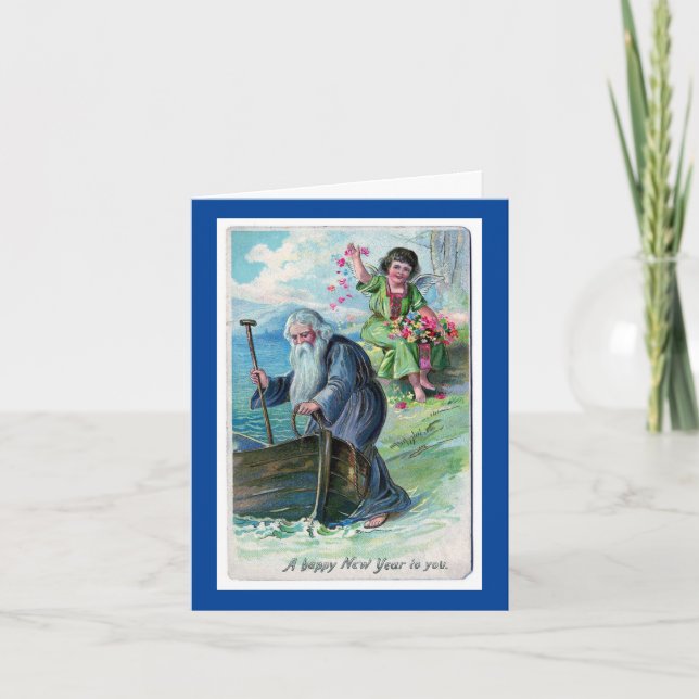 Carte de vœux vintage de Nouvel An (Devant)