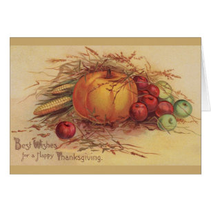 Carte de voeux vintage de récolte de thanksgiving