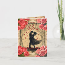 Carte de vœux vintage de Saint-Valentin pour coupl