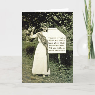 Carte de voeux vintage de suffragette