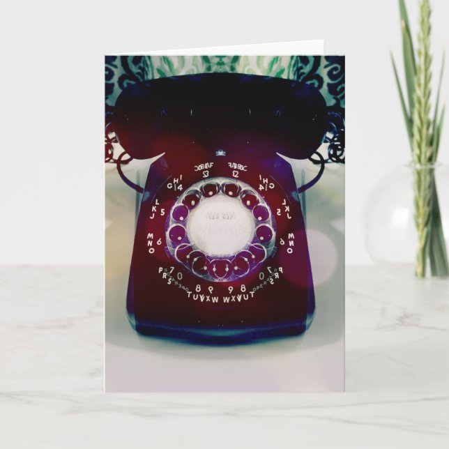 Carte de voeux vintage de téléphone (Devant)