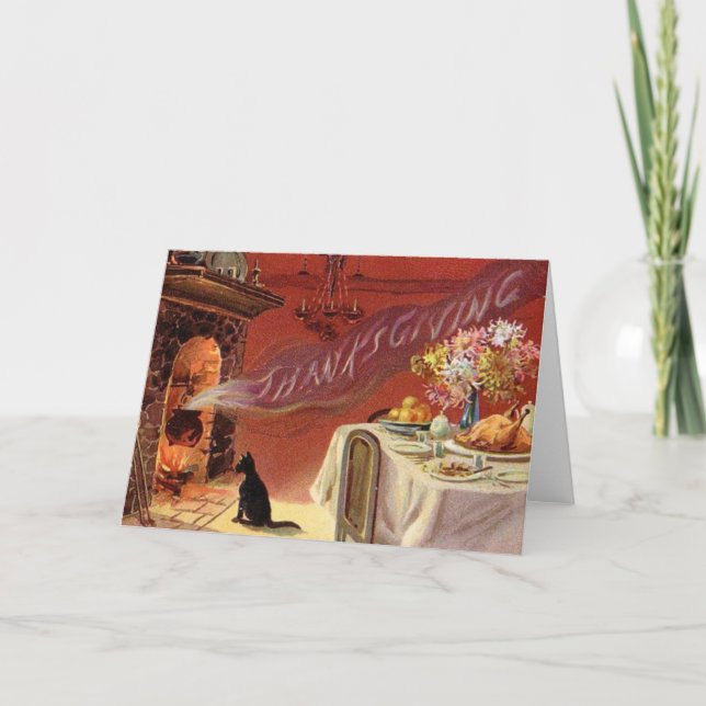 Carte de voeux vintage de thanksgiving (Devant)