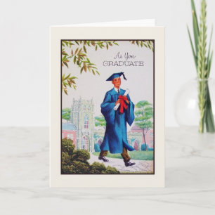Carte de voeux vintage d'obtention du diplôme