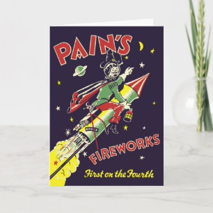 Carte de voeux vintage du 4 Juillet Fireworks