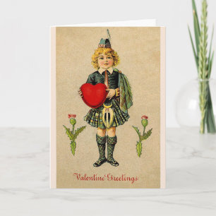 Carte de voeux vintage écossaise Valentine