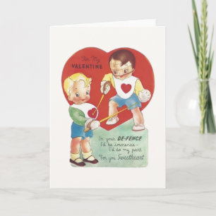 Carte de voeux vintage Fencer Valentine