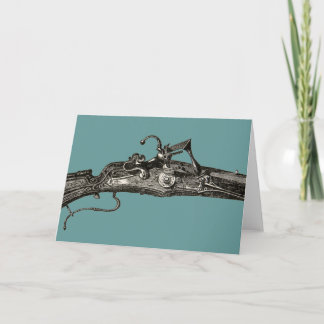 Carte de voeux vintage Flintlock Musket Gun Rifle