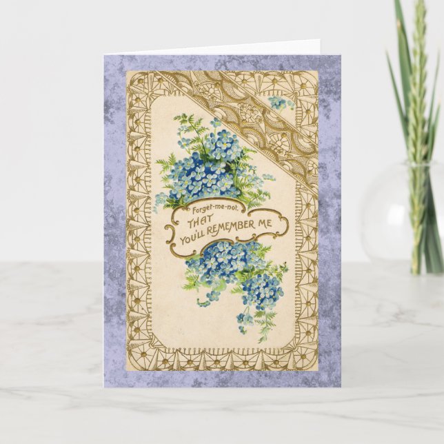 Carte de voeux vintage Forget-Me-Not (Devant)