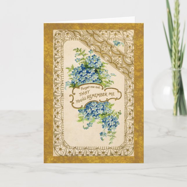 Carte de voeux vintage Forget-Me-Not (Devant)