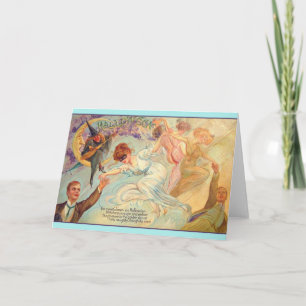 Carte de voeux vintage Halloween Bachelor Dance