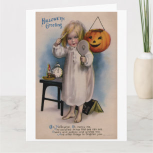 Carte de voeux vintage Halloween Girly