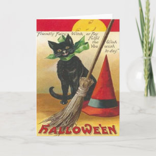 Carte de voeux vintage Happy Halloween
