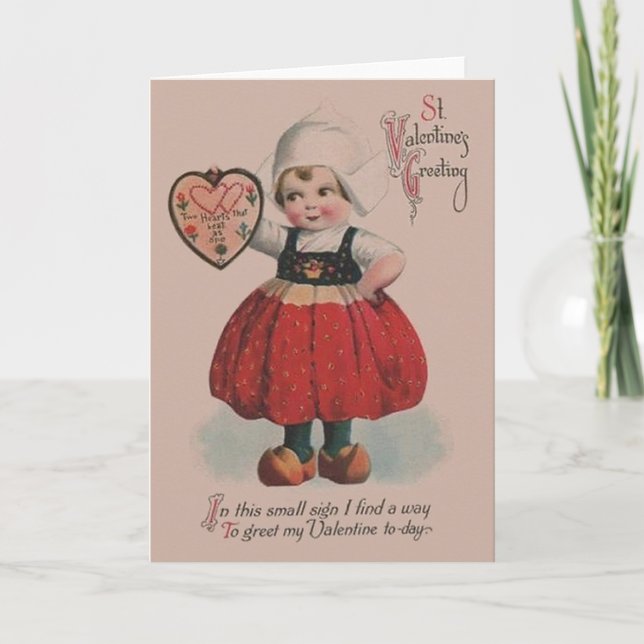 Carte de voeux vintage hollandaise valentine (Devant)