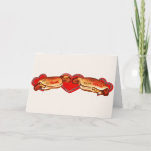 Carte de voeux vintage Hot Dog Valentine