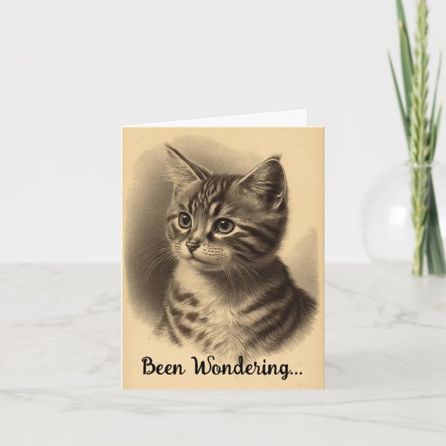 Carte de voeux vintage Kitten Keep In Touch (Devant)