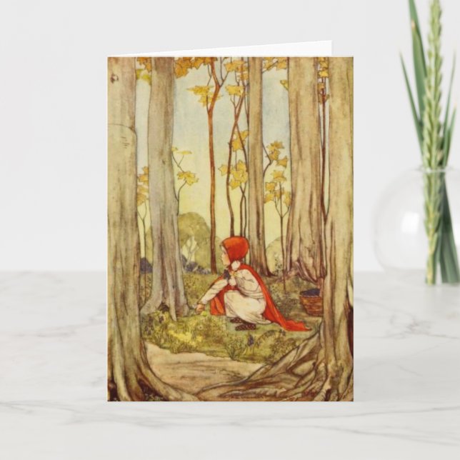 Carte de voeux vintage Little Red Riding (Devant)