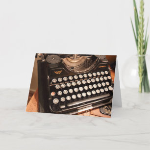 Carte de voeux vintage machine à écrire