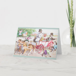 Carte de voeux vintage Mariage Cat