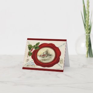 Carte de vœux vintage Nouvel An pour la maison et 