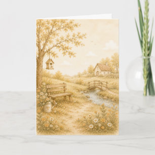 Carte de vœux vintage pastel Meadow