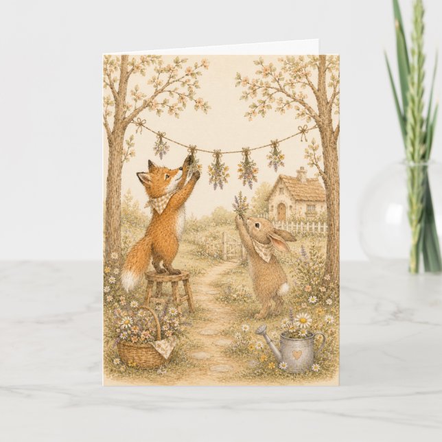 Carte de vœux vintage pastel Meadow  (Devant)