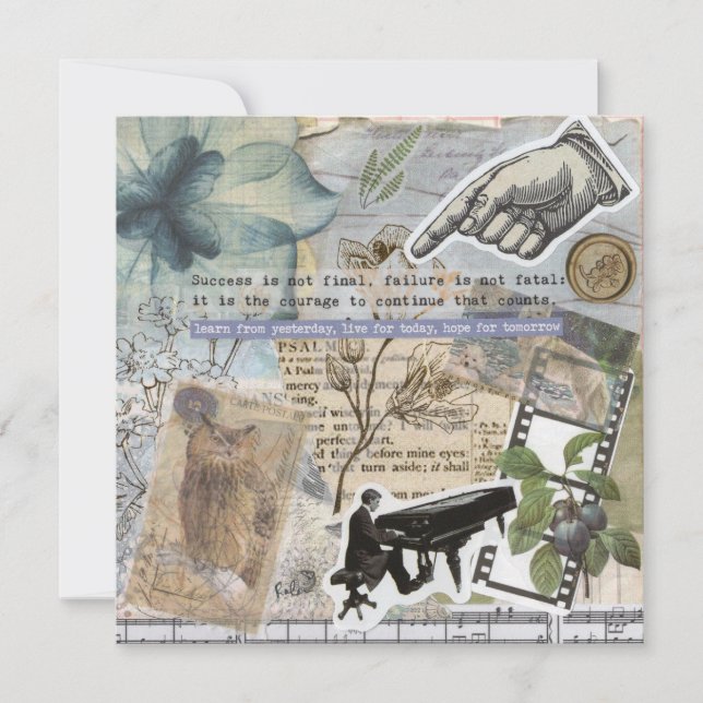 Carte de voeux vintage Piano Man Flat (Devant)