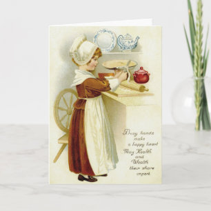Carte de voeux vintage Pilgrim Baker Thanksgiving