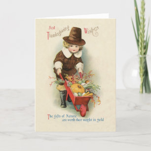 Carte de vœux vintage pour la fête de Thanksgiving