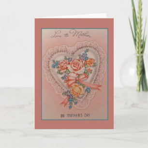 Carte de voeux vintage pour la fête des mères