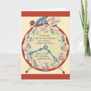 Carte de voeux vintage pour la fête des mères