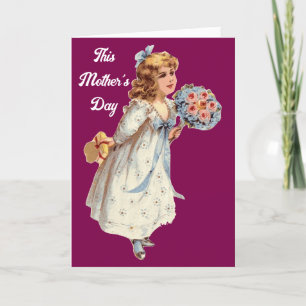 Carte de vœux vintage pour la fête des mères avec 