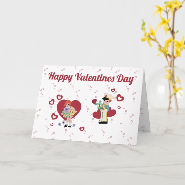 Carte de vœux vintage pour la Saint-Valentin (Fleur jaune)