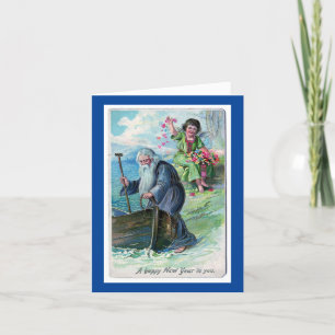 Carte de vœux vintage pour le Nouvel An