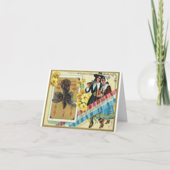 Carte de vœux vintage pour Thanksgiving (Devant)